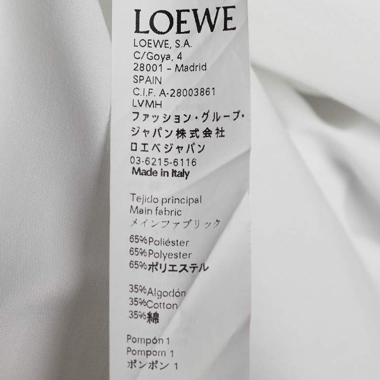 Pre Owned Loewe White Poplin Tasseled Tie Detail Shirt Dress S