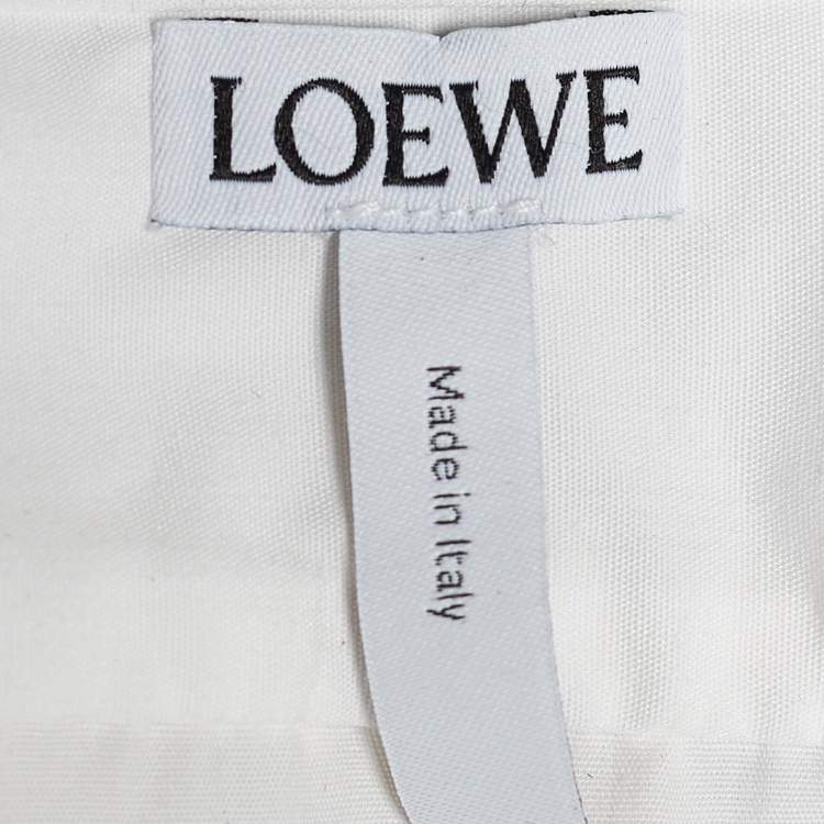 Pre Owned Loewe White Poplin Tasseled Tie Detail Shirt Dress S
