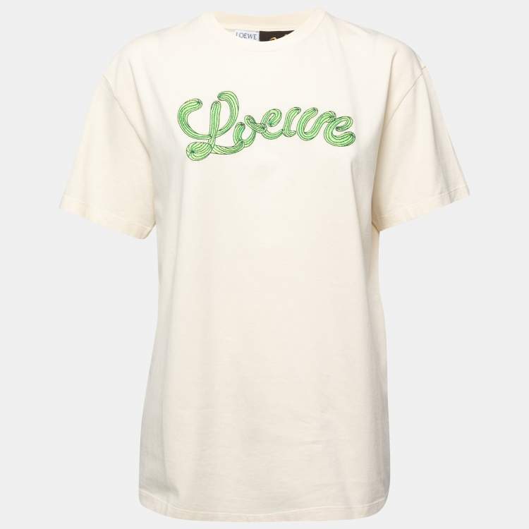 Loewe - Logo-Embroidered Cotton-Jersey T-Shirt - White Loewe