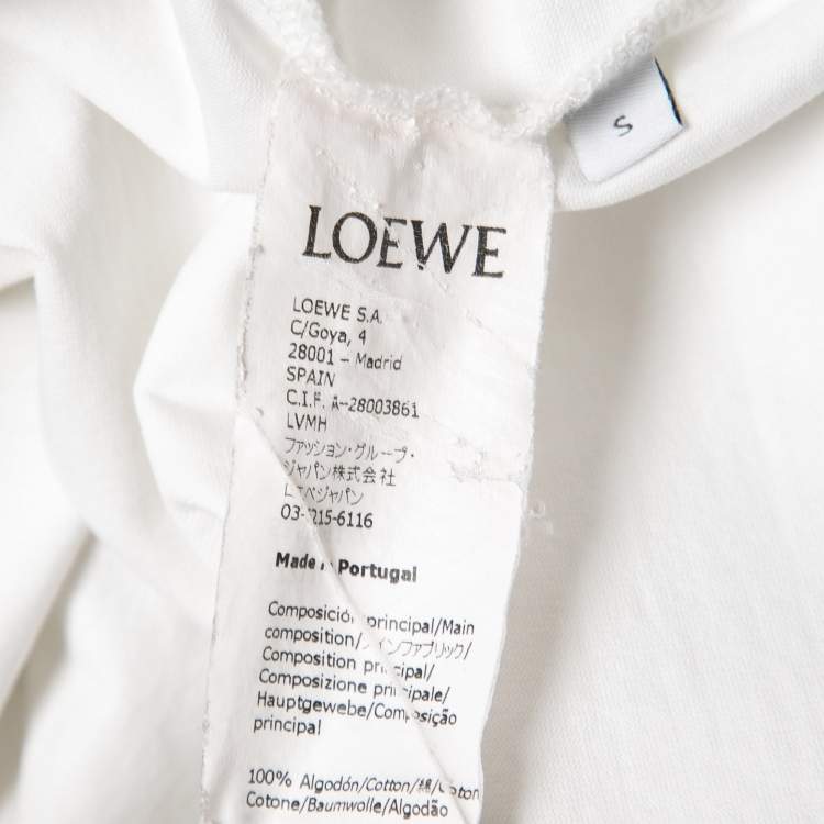 مملوكة مسبقًا Loewe White Cotton Knit Crew Neck Boxy Fit T-Shirt S
