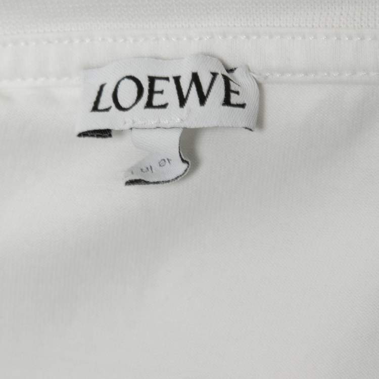 مملوكة مسبقًا Loewe White Cotton Knit Crew Neck Boxy Fit T-Shirt S