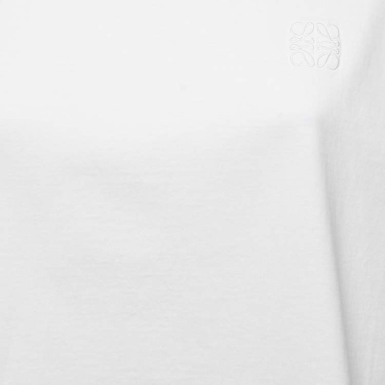مملوكة مسبقًا Loewe White Cotton Knit Crew Neck Boxy Fit T-Shirt S