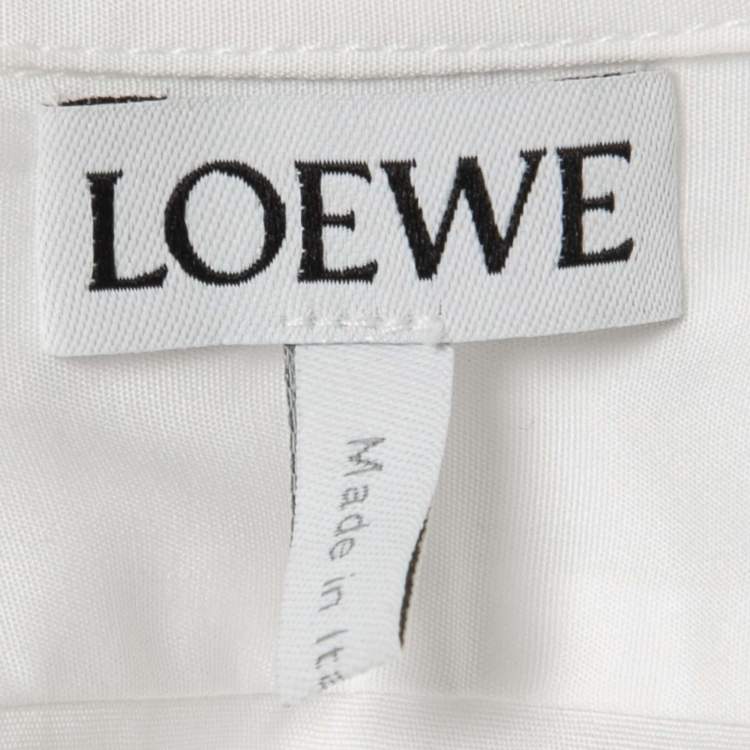 Pre Owned Loewe White Cotton Button Front Full Sleeve Oversized Shirt S