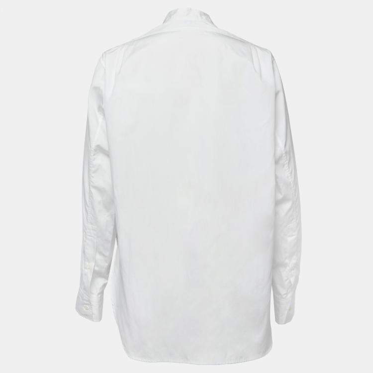 Pre Owned Loewe White Cotton Button Front Full Sleeve Oversized Shirt S