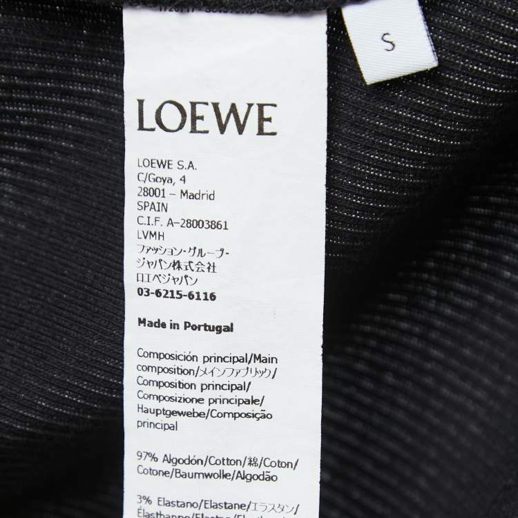 Pre Owned Loewe Black Cotton Knit Anagram Embroidered Tank Top S
