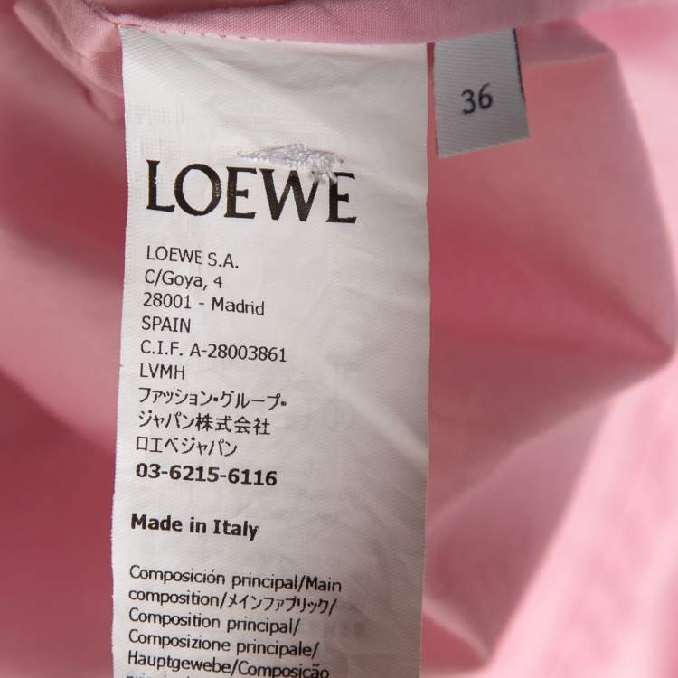 Pre Owned Loewe Pink Cotton Logo Embroidered Oversized Shirt S