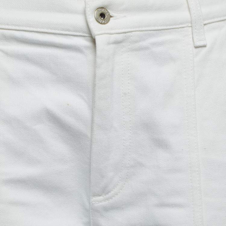Pre Owned Loewe White Denim Wide-Leg Jeans M Waist 28"
