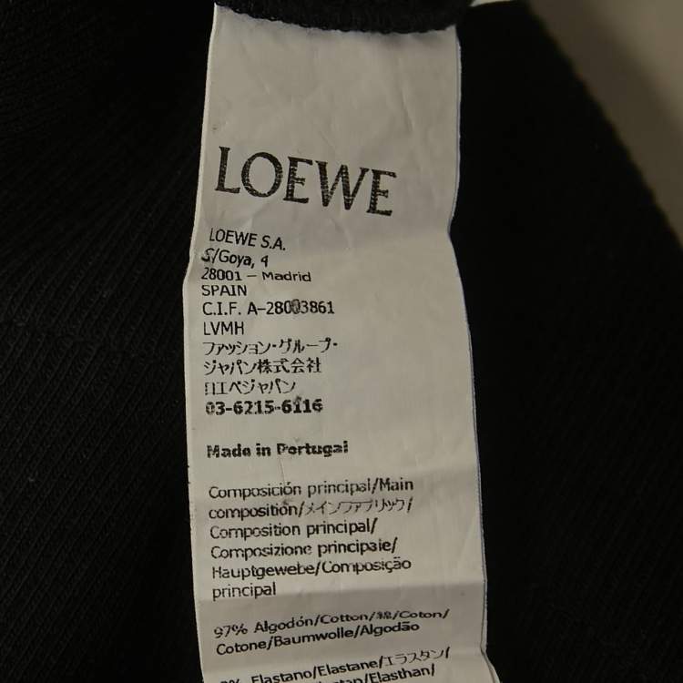 Pre Owned Loewe Black Ribbed Knit Anagram Crop Top S