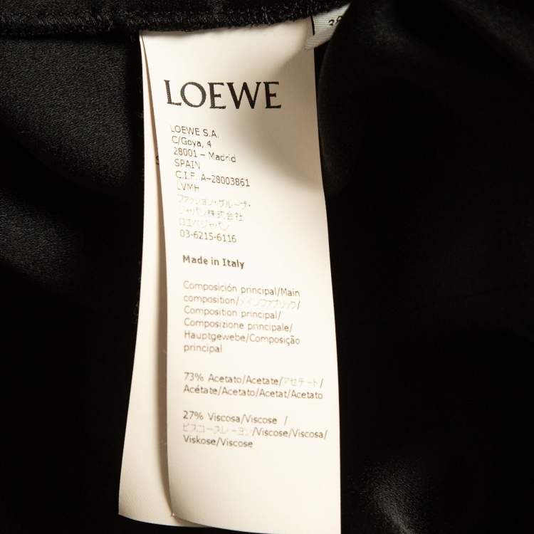 مملوكة مسبقًا Loewe Black Crepe Asymmetric Wrap Dress S
