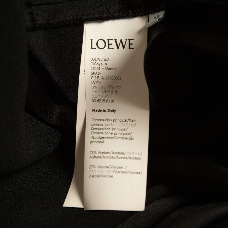 مملوكة مسبقًا Loewe Black Crepe Asymmetric Wrap Dress S