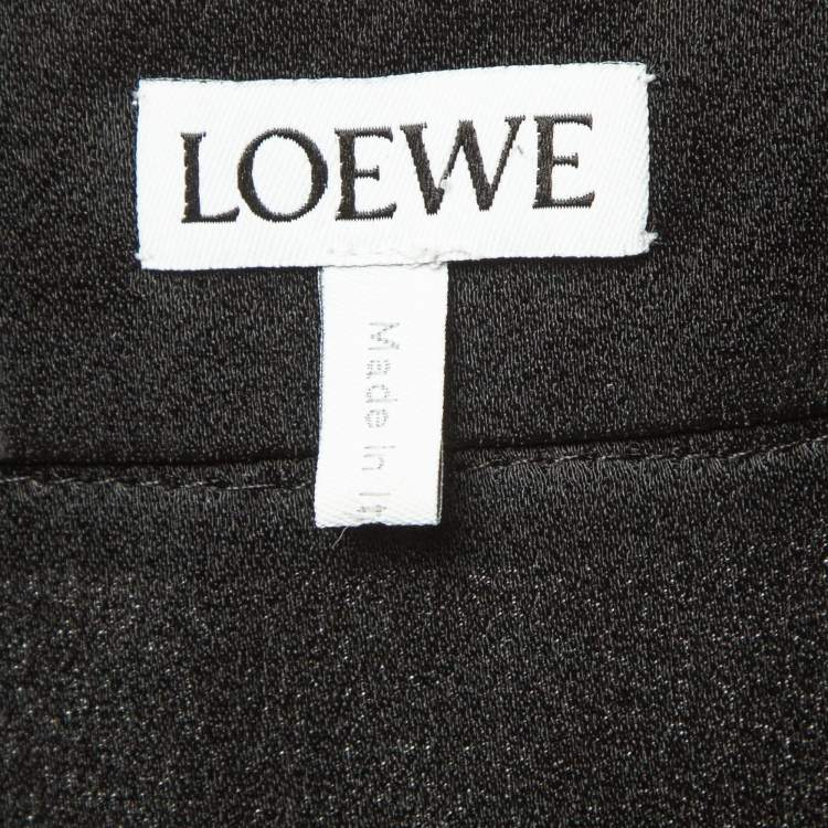 مملوكة مسبقًا Loewe Black Crepe Asymmetric Wrap Dress S