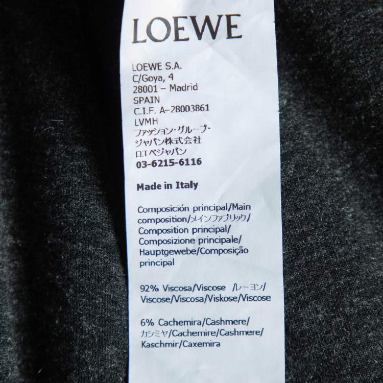 Pre Owned Loewe Grey Jersey Ruched Polo Dress M