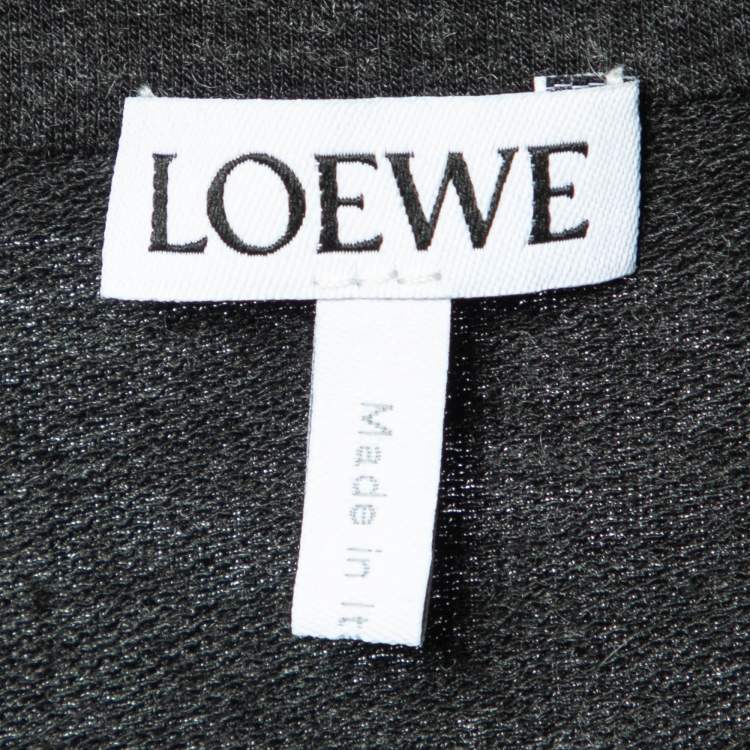 Pre Owned Loewe Grey Jersey Ruched Polo Dress M