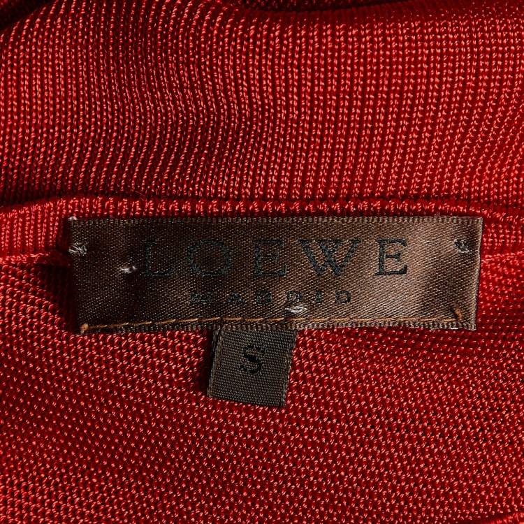 Pre Owned Loewe Vintage Red Knit Crew Neck Top S