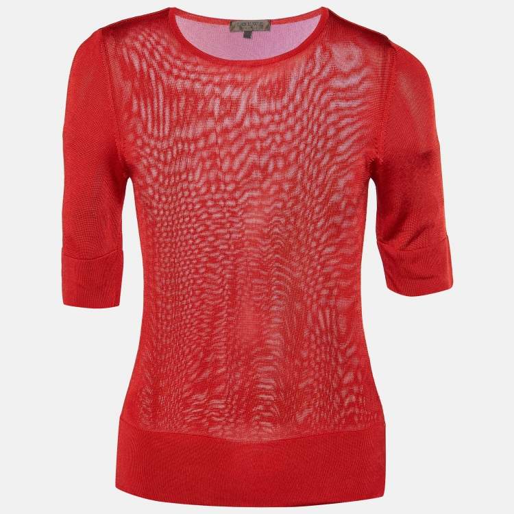 Pre Owned Loewe Vintage Red Knit Crew Neck Top S