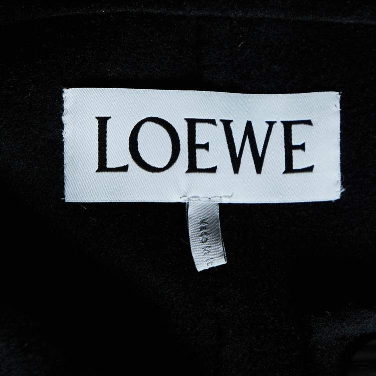 Pre Owned Loewe Black Wool Anagram Pocket Detail Button Front Jacket M