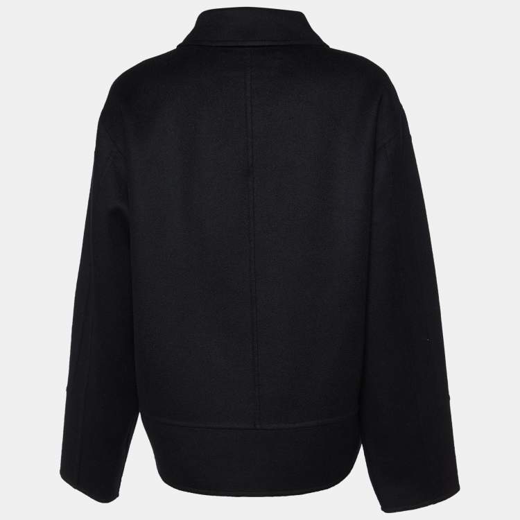 Pre Owned Loewe Black Wool Anagram Pocket Detail Button Front Jacket M