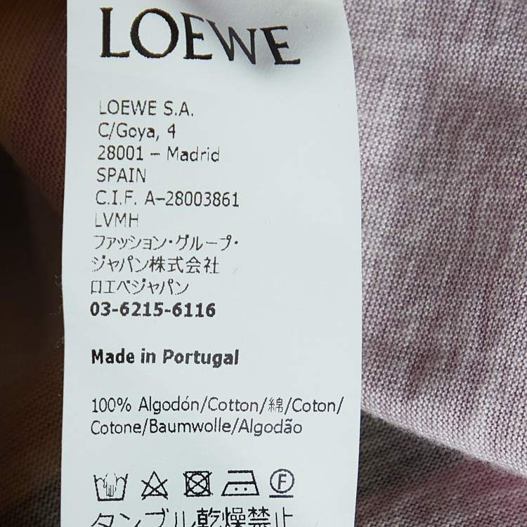 Pre Owned Loewe Pink Wallpaper Print Cotton Crew Neck T-Shirt S