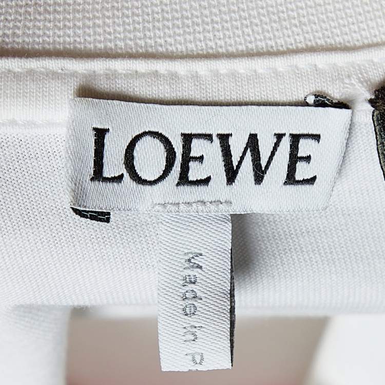Pre Owned Loewe X Paula Ibiza White Printed Cotton Cropped T-Shirt M