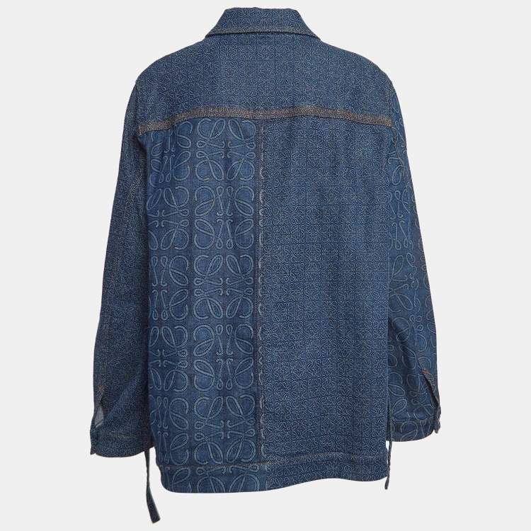 Pre Owned Loewe Blue Anagram Denim Workwear Jacket M