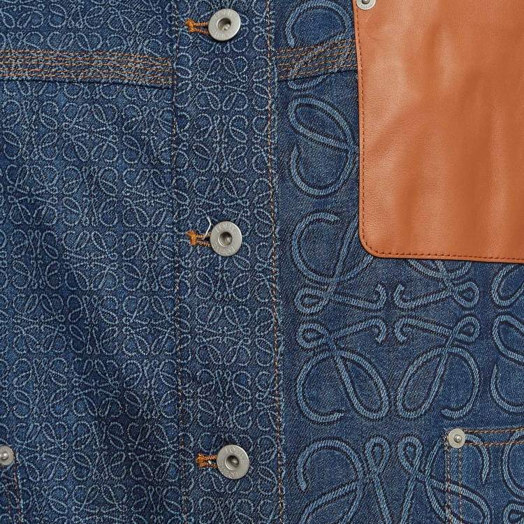 Pre Owned Loewe Blue Anagram Denim Workwear Jacket M