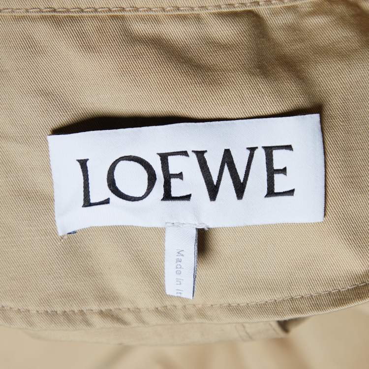 Pre Owned Loewe Beige Cotton & Linen Military Coat L