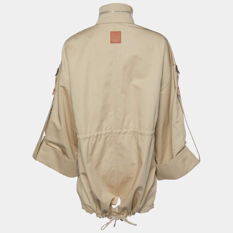 Pre Owned Loewe Beige Cotton & Linen Military Coat L