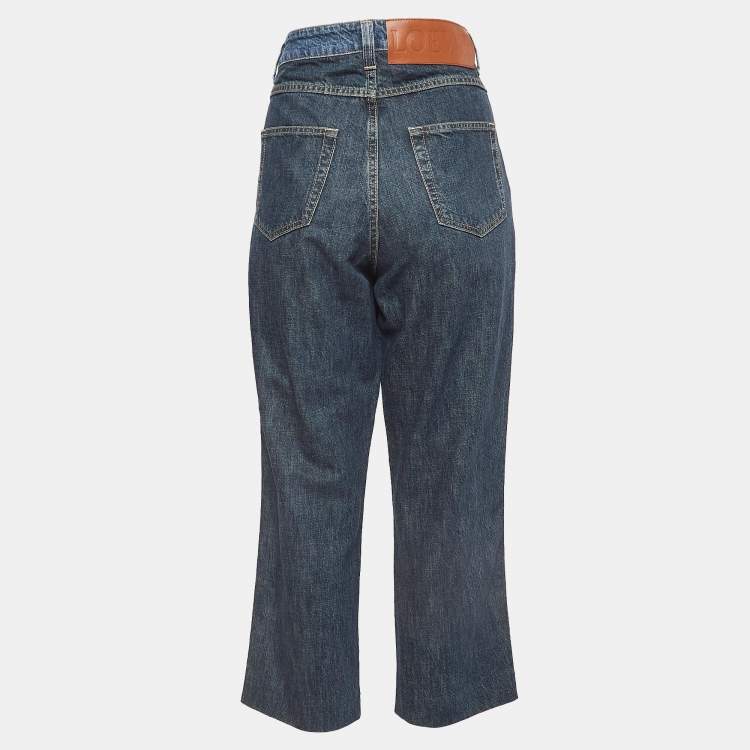 Pre Owned Loewe Blue Washed Denim Buttoned Jeans M Waist 30"