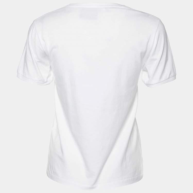 مملوكة مسبقًا Loewe X Paula's Ibiza White Printed Cotton Crew Neck T-Shirt S