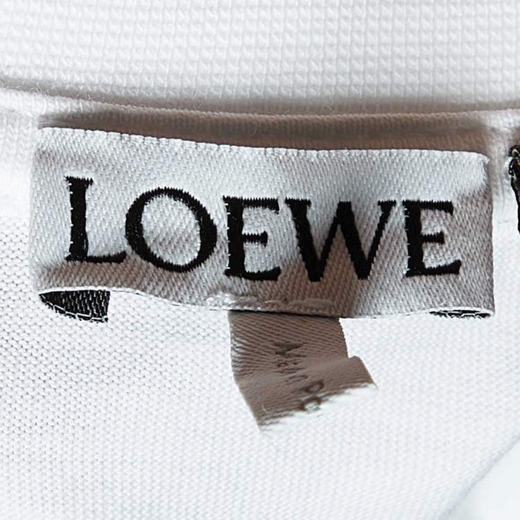 مملوكة مسبقًا Loewe X Paula's Ibiza White Printed Cotton Crew Neck T-Shirt S