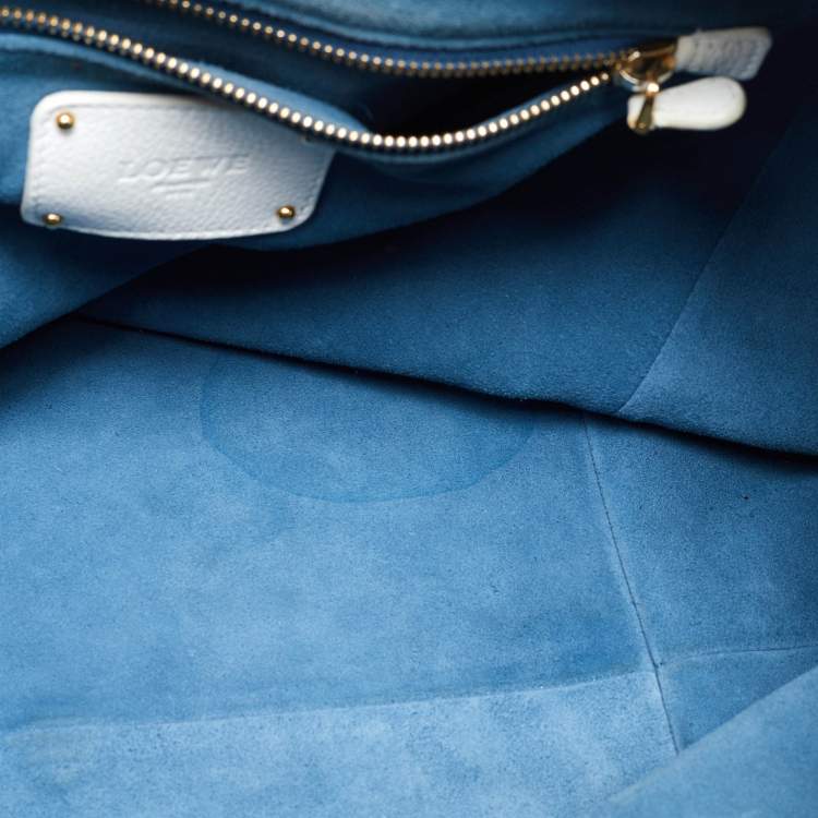 Pre Owned Loewe White Leather Calle Hobo