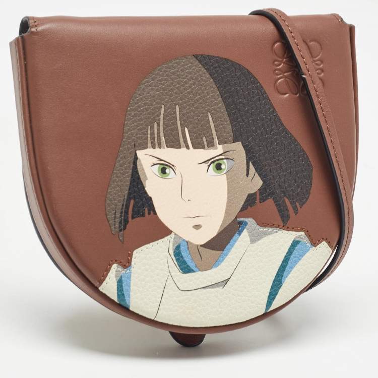 Pre Owned Loewe x Spirited Away Brown Leather Heel Pouch Bag 