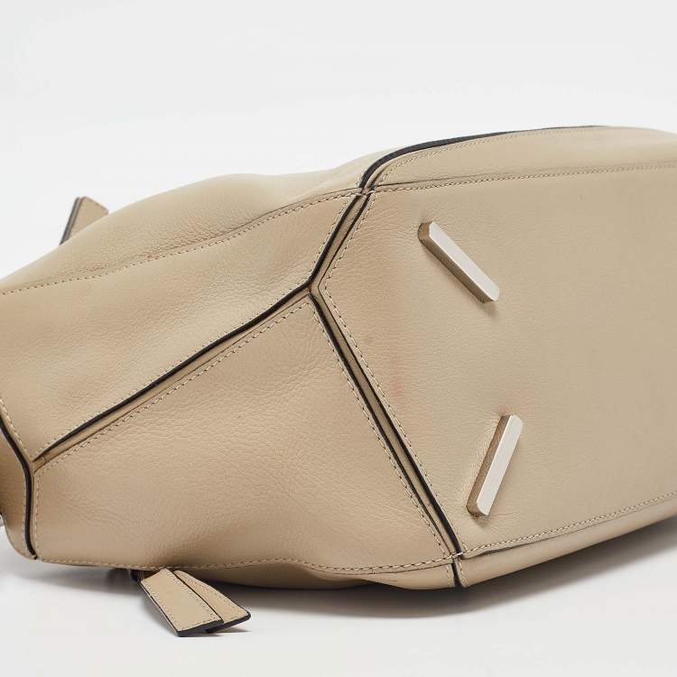 Pre Owned Loewe Beige Leather Medium Puzzle Shoulder Bag