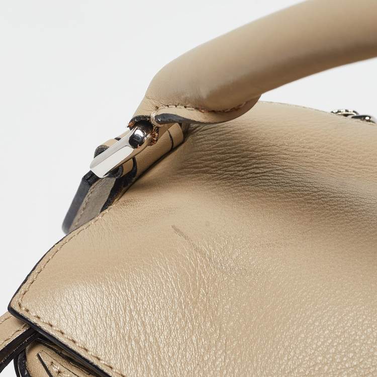 Pre Owned Loewe Beige Leather Medium Puzzle Shoulder Bag