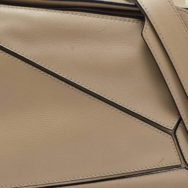 Pre Owned Loewe Beige Leather Medium Puzzle Shoulder Bag