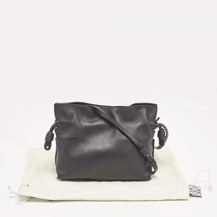 Pre Owned Loewe Black Leather Flamenco Shoulder Bag