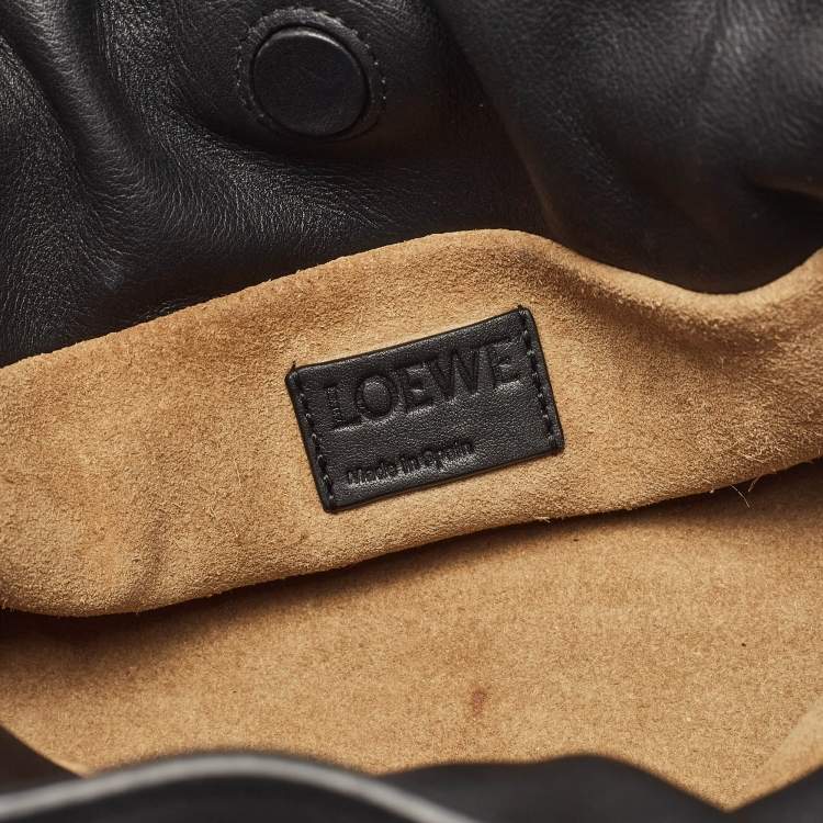 Pre Owned Loewe Black Leather Flamenco Shoulder Bag