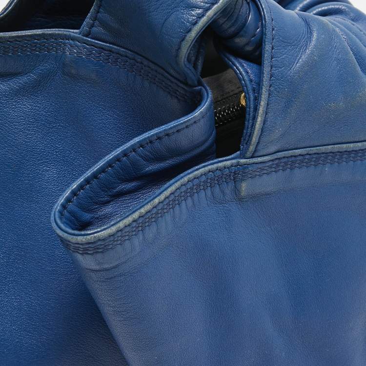 Pre Owned Loewe Blue Leather Aire Hobo