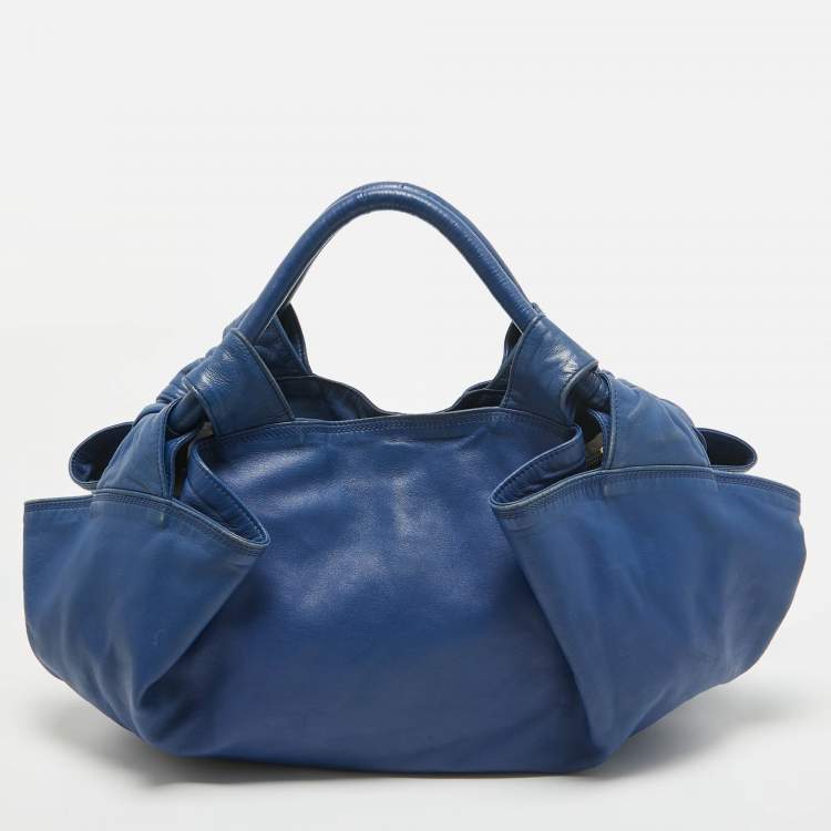 Pre Owned Loewe Blue Leather Aire Hobo