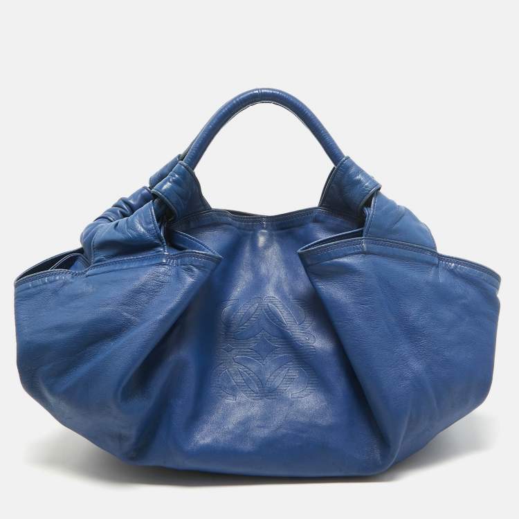 Pre Owned Loewe Blue Leather Aire Hobo