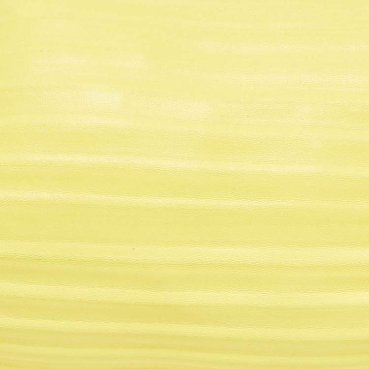 Pre Owned Loewe Yellow Pleated Leather Bracelet Pouch Bag