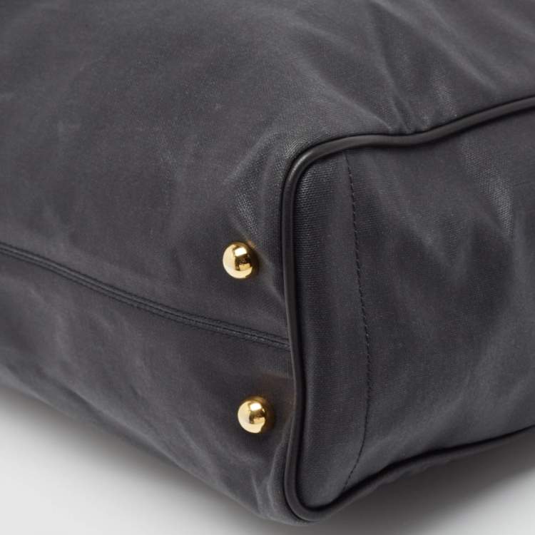Pre Owned Loewe Black Coated Canvas Shopper Tote
