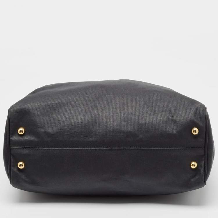 Pre Owned Loewe Black Coated Canvas Shopper Tote