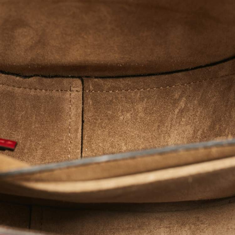 Pre Owned Loewe Red Leather Metal Gate Shoulder Bag