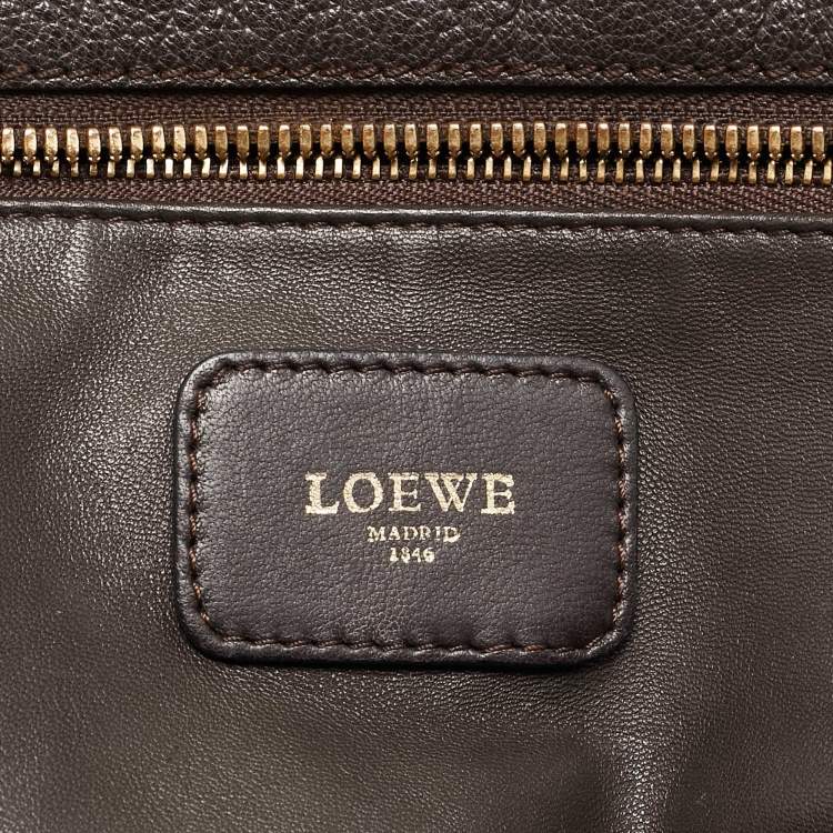 Pre Owned Loewe Dark Brown Leather Medium Amazona Satchel