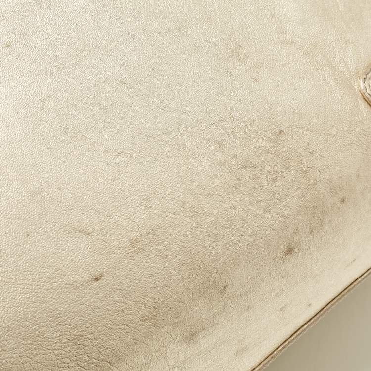 Pre Owned Loewe Gold Leather Amazona 36 Satchel