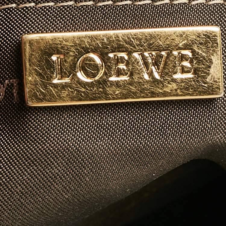 Pre Owned Loewe Gold Leather Amazona 36 Satchel