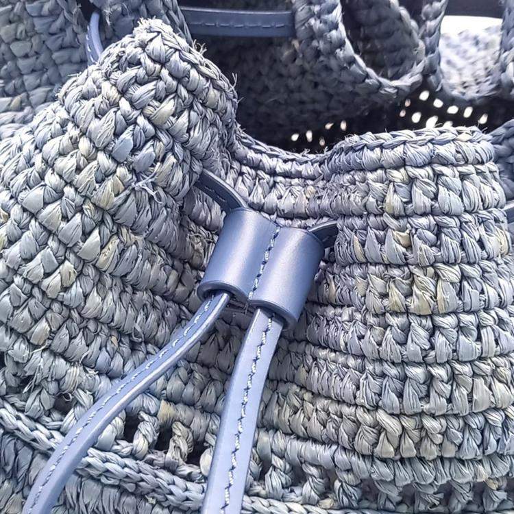 Pre Owned Loewe Raffia Balloon Ruffle Bag