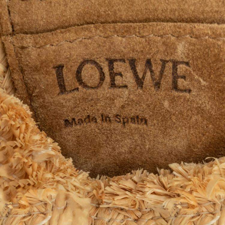 Pre Owned Loewe Beige/Blue Mini Raffia Gate Crossbody