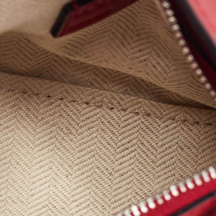 Pre Owned Loewe Red Leather Nano Puzzle Shoulder Bag